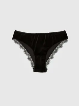 

Lace Detail Velvet Brazilian Panties