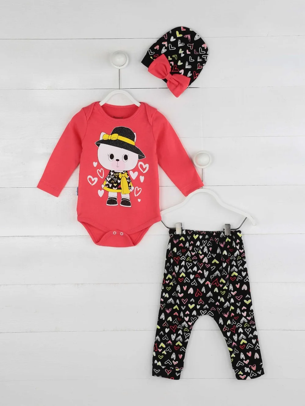 082-14738-022 Fuşya Kız Bebek 3 lü Takım (1)