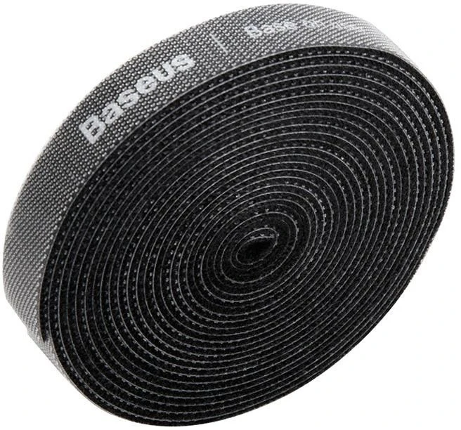 Органайзер проводов Baseus Circle Velcro Straps 3m ACMGT-D01 (Black) полипропилен фланелевая ткань
