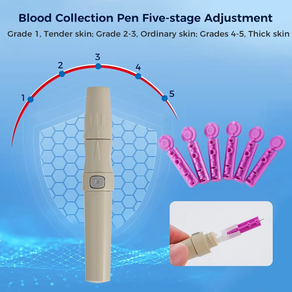 YOUWEMED Medical Glucometer 25/50/100pcs Test Strips Needles Lancets Blood Glucose Meter Sugar Monitor Kit Glucometro Diabetes Y