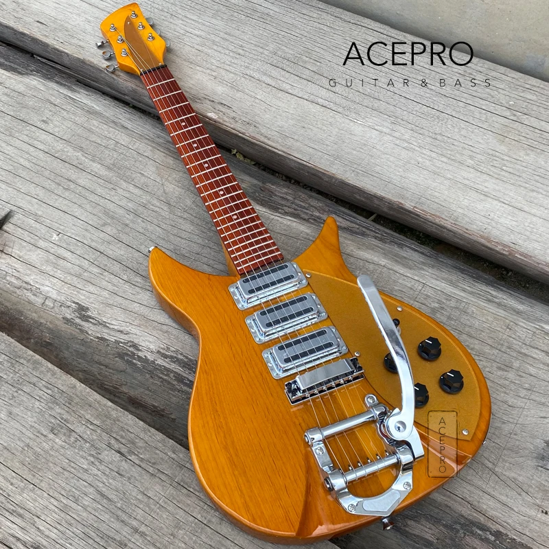 Electric Guitar Kit Alder Body 325 Tremolo 3 Pickups 20.75" Scale Length Chrome Hardware Gold Pickguard
