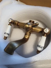 Bathroom Faucet Antique-Brass White Tap Porcelain-Handle Cold-Mixer Rotatable Single-Hole