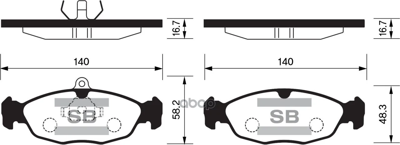 Колодки Тормозные Opel Astra F/Daewoo Nexia/Chevrolet Lanos 1.4/1.5 97 Передние Sangsin Brake Sp1220 Sangsin brake арт. SP1220
