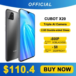 Cubot X20 AI Triple Camera задняя тройная камера 4 Гб + 64 Гб Смартфон 6,3 дюйма FHD + двухсторонний стеклянный корпус Google Android 9,0 мобильный телефон Face ID Cellura ...