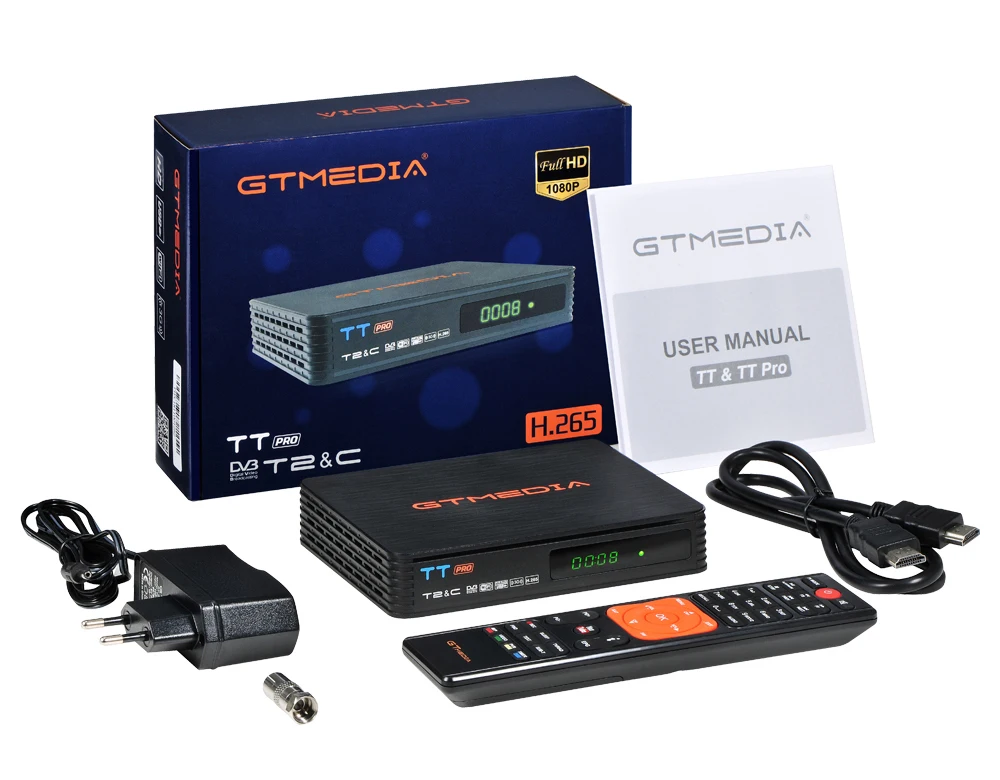 GTMEDIA TT Pro DVB-T2& DVB-C комбо приставка 1080p H.265 MPEG2/4 Поддержка USB PVR готов