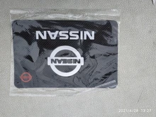 Alfombrilla antideslizante con logotipo de coche, alfombrilla antideslizante con soporte para teléfono, para Nissan, Nissan, Tiida, Teana, Skyline, Juke, x-trail, Almera