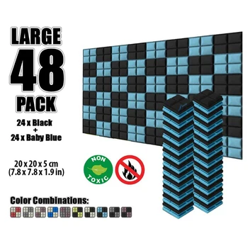 

Arrowzoom 48 pcs 7.8" x 7.8" x 1.9" Color Combination Hemisphere Grid Tile Studio Sound Absorbing Panel Acoustic Foam Treatment