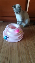 3 Levels Pet Cat Toy Tower Tracks Disc Interacitve Cat Toys Ball Training Amusement Plate