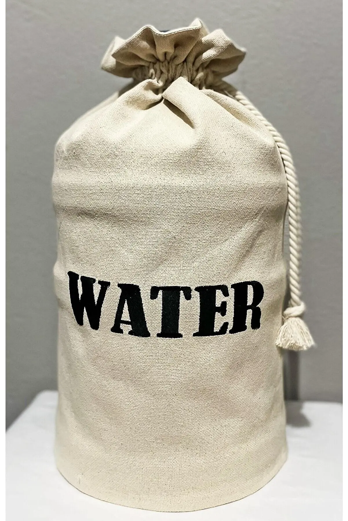 

Stable Style Design Black Cream Linen Carboy Cover with Shirring Apparatus Carboy Cover Kitchen Design Carboy Water Storage C
