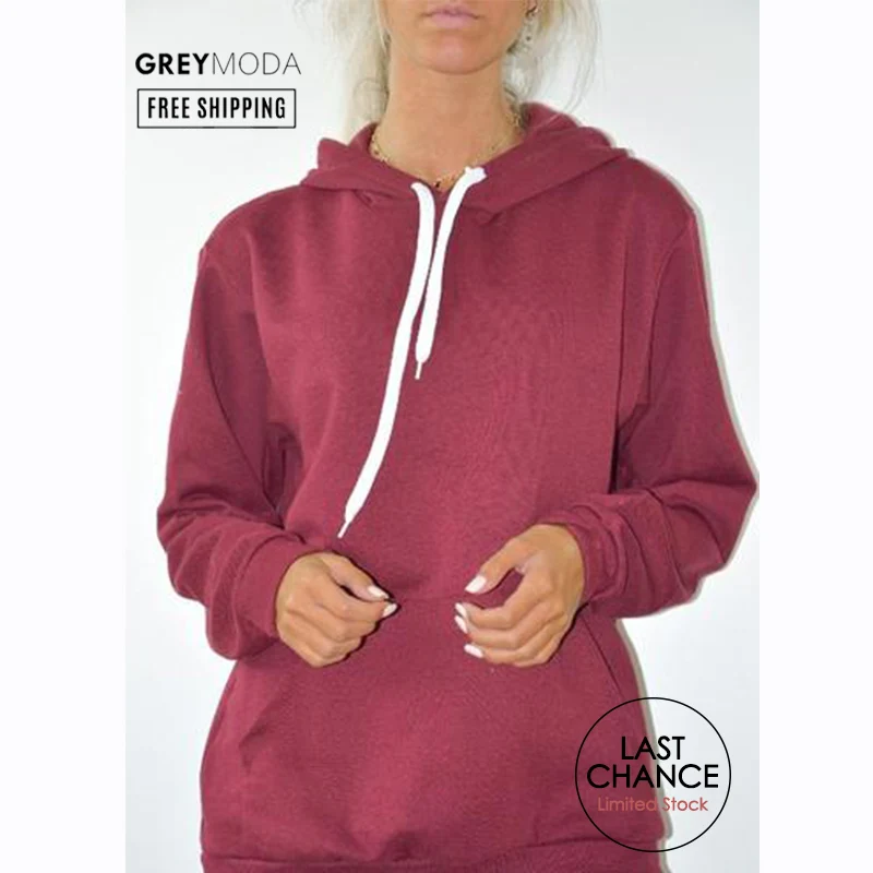 GREYMODA, Женская толстовка, плюшевая, базовая, хлопок, удобная, Спортивная, модная, зимняя, женская, уличная, повседневная, один размер