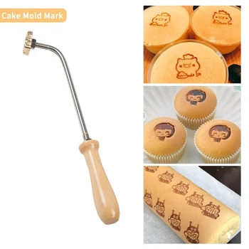 

Cake Baking Stamp Handle Brand Handle Cake Cookie Sweets Wood Brass Hot Stamping Mold 304 Stainless Steel Handmade Bread Stamp