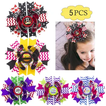

free shipping 5pcs 5'' newest character hair bows school hair bows Patriotic Bow inspired hair clips fashion accessories
