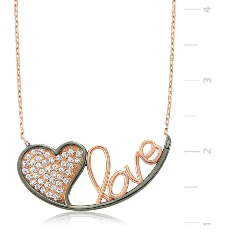 KUTAYDAN 925 Sterling Silver Heart Love Lady 'S Necklace