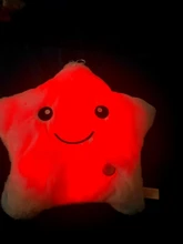 34CM Creative Toy Luminous Pillow Soft Stuffed Plush Glowing Colorful Stars Cushion Led