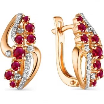 

Alcor earrings with rubies and diamonds in red gold