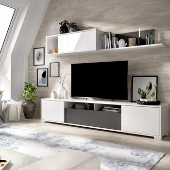 

KEN model KIT living room furniture in white and graphite COLOR