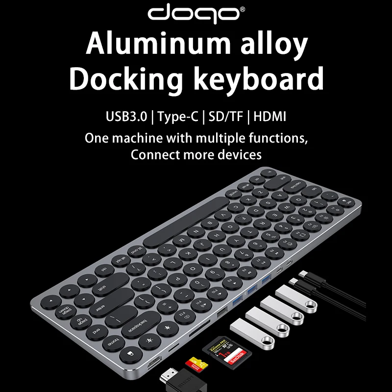 DOQOWiredKeyboardWithExpansionDockTypeCHUBUSB30HDMIAdapter