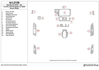 

Interior lining for Honda Fit 2015-UP. Set L2126.
