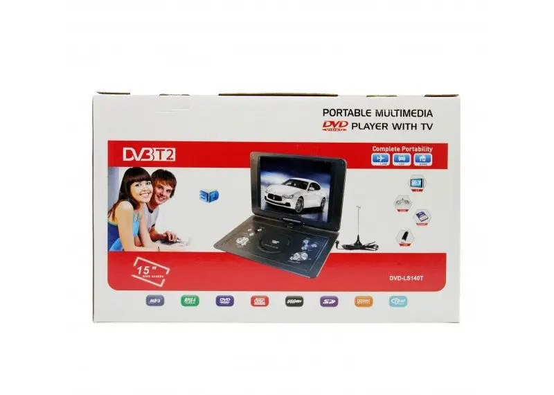 Портативный DVD-плеер Eplutus LS140T2 c цифровым тюнером DVB-T2 15'' 1440x810 АКБ 2600 мАч