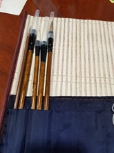 Umitive-Juego de 5 unidades de pinceles de caligrafía China tradicional de bambú, arte de escritura, suministros de pintura