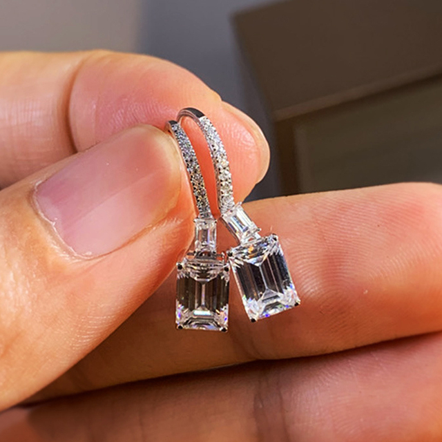 Zircon Christmas Snowflake Stud Earrings for Women Shiny Rhinestone Crystal Flowers Earring Christmas New Year Gifts