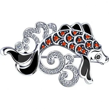 

Sokolov brooch with enamel and cubic zirconia
