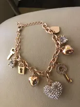 LongWay Heart Beetle Charm Bracelets Bangles For Women Gold Color Bracelet Austrian Crystal