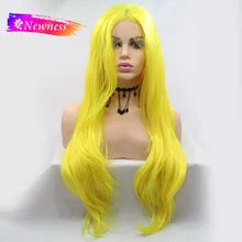 Новые натуральные волнистые желтые 13х4 парики на кружеве для женщин средняя часть длинный синтетический парик с натуральной линией волос
