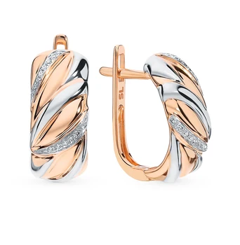 

Gold earrings with diamonds sunlight sample 585
