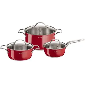 

TEFAL INOX INTUITION COLORS Kitchen Set 6 PCs B903S374 16-20-24cm-all heat sources including induction