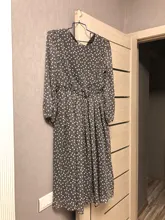 Women Summer Spring-Dress Vestidos A-Line Long-Sleeve Dot Print Midi Chiffon S.FLAVOR