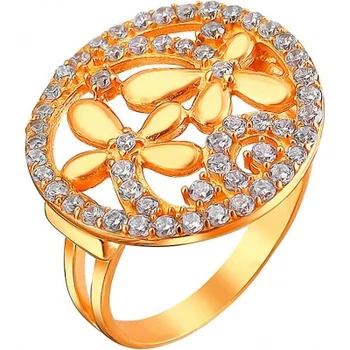 

Esthete ring with 55 cubic zirconia silver with gilding