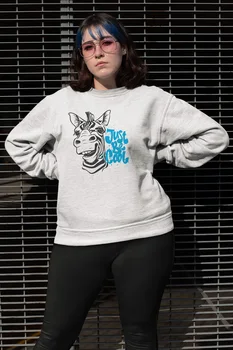 

Angemiel Wear Just Be Cool Zebra White Women Sweatshirts