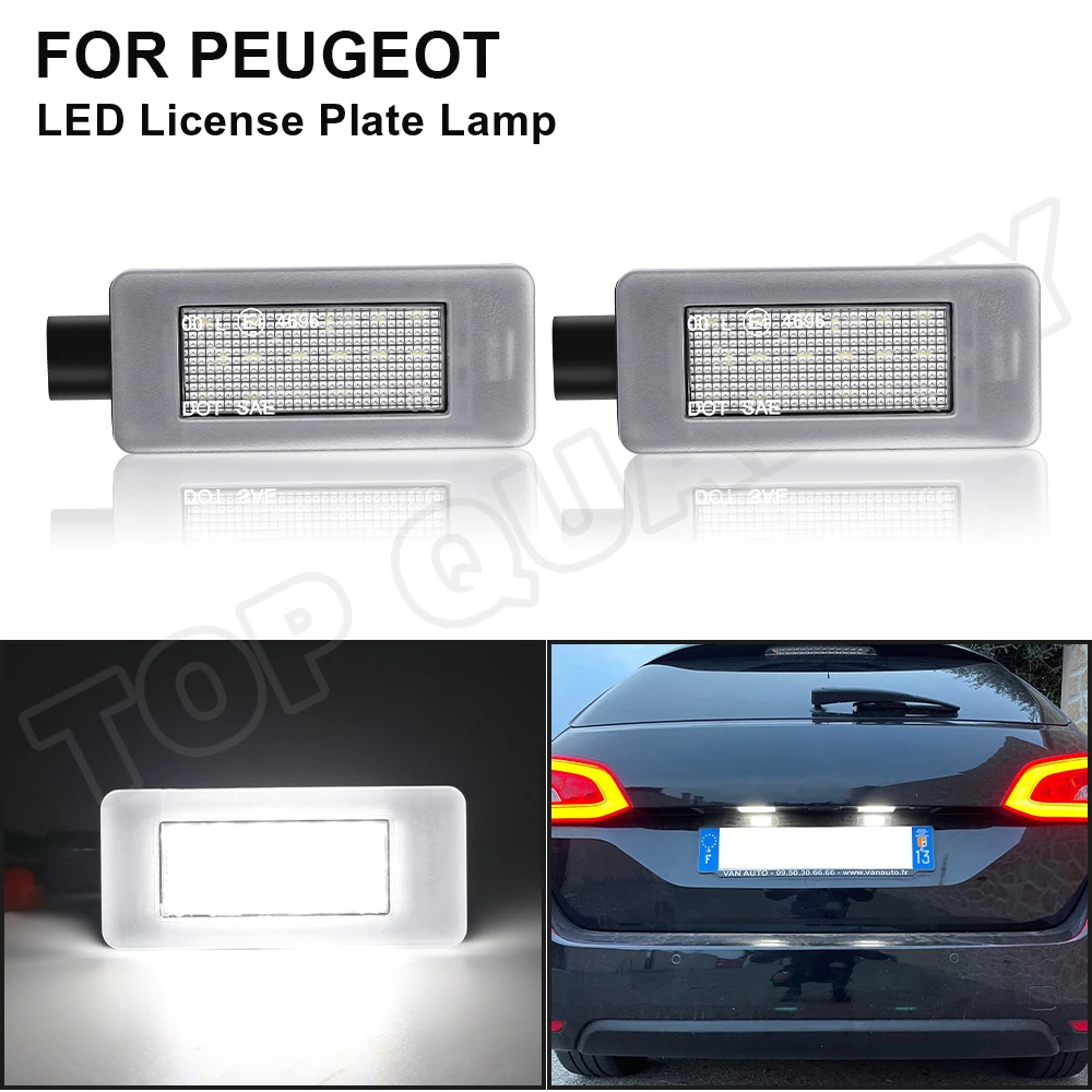 Peugeot 2008 Light Bulbs White LED Number Plate Resistance anti Error