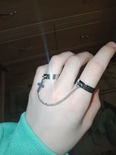 Anillo de Cruz de Hip Hop Retro Punk para hombre y mujer, cadena ajustable de dos eslabones, joyería gótica, 2021