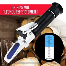 Alcohol Refractometer Met Atc 0 ~ 80% Vol Volume, Optische Handheld Concentratie Tester Meter Voor Gedestilleerd Dranken Wijn Maken