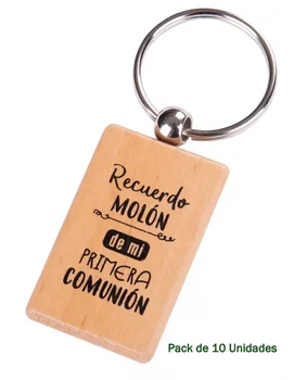 

Pack de 10 Llaveros de madera con mensaje. Detalle Comunion