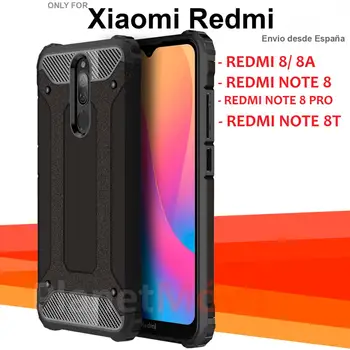 Перейти на Алиэкспресс и купить Ударопрочный армированный чехол hibrida Premium, совместимый с Xiaomi Redmi 8 8A Note 8 8 Pro 8T, черный Жесткий корпус