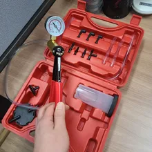 Mr Cartool-Herramientas de purga de líquido de freno, vacío Manual, Kit de probador de bomba de vacío, medidor de presión de bomba de aluminio