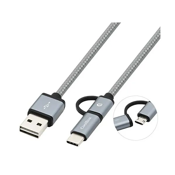 USB кабель для Micro USB и USB C CoolBox COO-CAB-U2MC