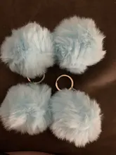 Jewelry Keychain Key-Ring-Pendant Pom-Pom Fur Artificial-Rabbit-Fur-Ball Christmas-Gift