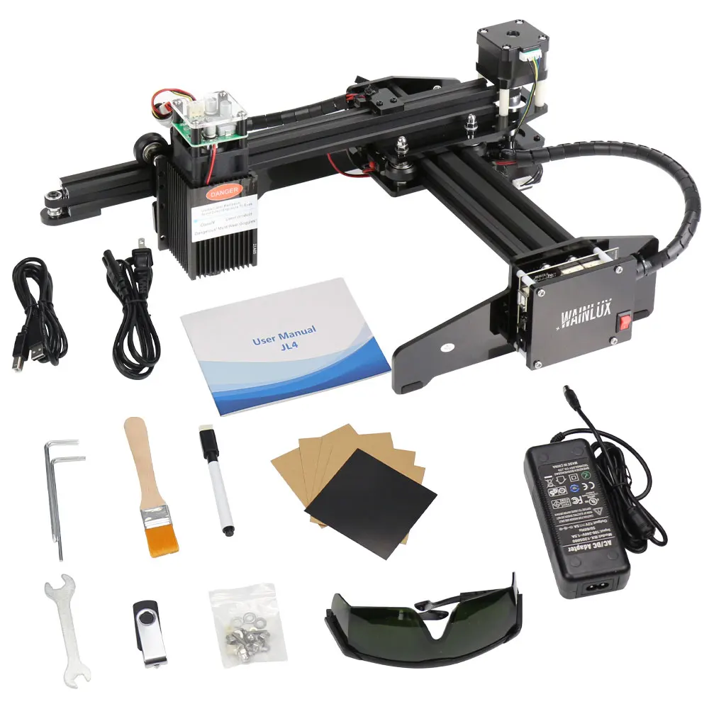 Wainlux Laser Engraver 20W JL4 Laser Engraving Machine Master 2S DIY Logo Mark Printer Cutter Milling CNC Carving Area 140x130mm