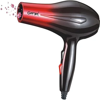 

Gemei GM1719 professional hair dryer 2 Speed 3 heat levels hot air and cold air includes nozzle