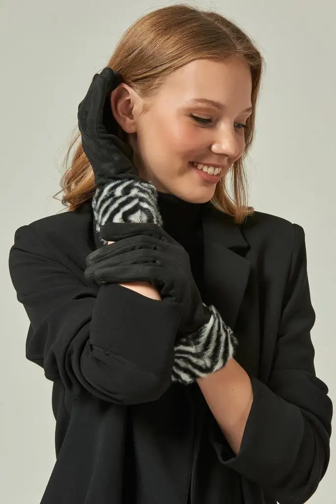 12923 замшевые сенсорные черные перчатки YL | Аксессуары для одежды