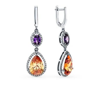 

Silver earrings with cubic zirconia sunlight sample 925