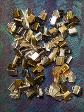 Clips de Metal de 6/8/10/13mm, extremo de engarce plegable sobre cierres, Clips de extremo de cordón, fabricación de joyas DIY, venta al por mayor