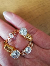 Vienkim 1PC cristal popular plateado mujeres de anillos de compromiso de circón cúbico elegante blanco rosa de oro anillo tamaño 6 7 8 9