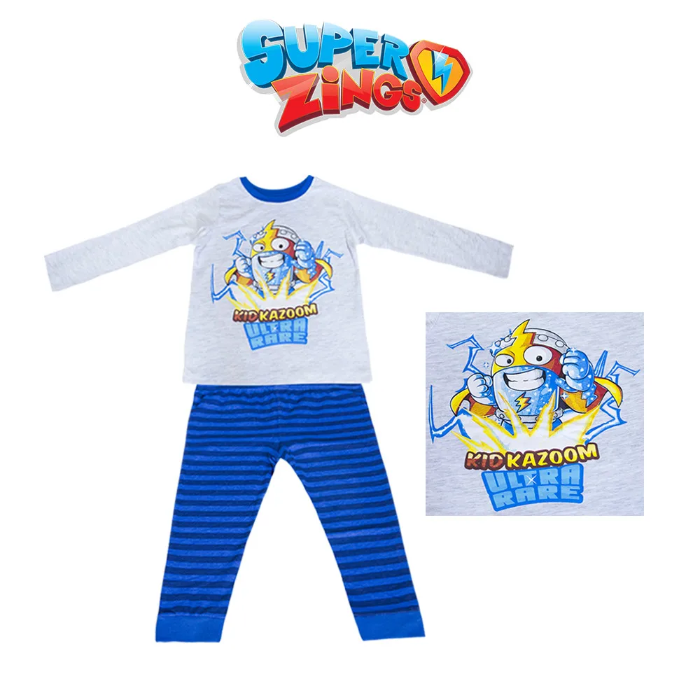 Pijama para niño Superzings, Conjunto pantalón y Camiseta Manga Larga, 100%  Algodón, Tallas Desde 3 años hasta 8 años. Producto Oficial| | - AliExpress