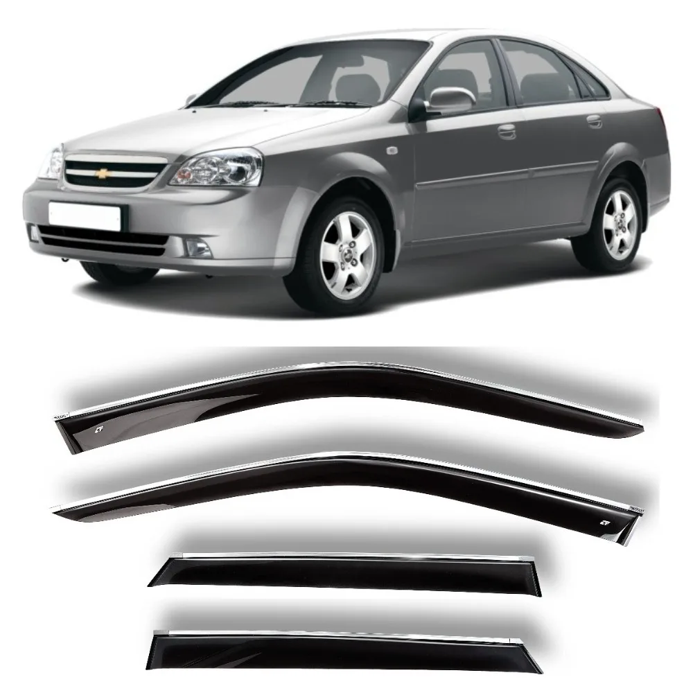 Дефлекторы окон хром полоска молдинг Cobra Tuning C30703CR на авто Chevrolet Lacetti 2003-2013