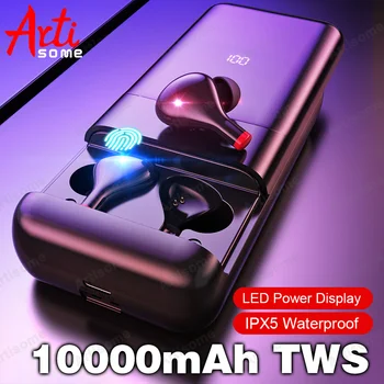 

TWS Bluetooth 5.0 Earphone 10000mAh Charging Box Wireless Headphones Stereo Sport Waterproof Earbuds Bluetooth Headsets With Mic
